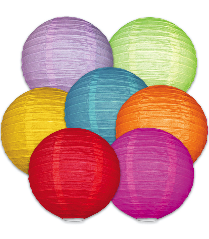 Farverige Papirlanterner 40 Cm – Festbelysning Tilbud!