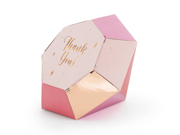 Lyserøde Diamant Gaveæsker - 6 stk. til Festlige Anledninger