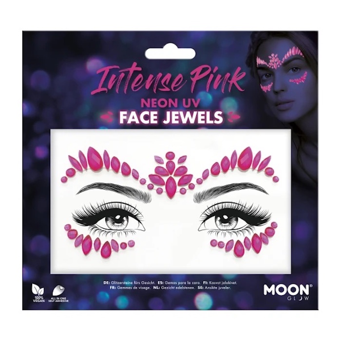 Intens Pink Neon UV Ansigtssmykker til Festlige Begivenheder