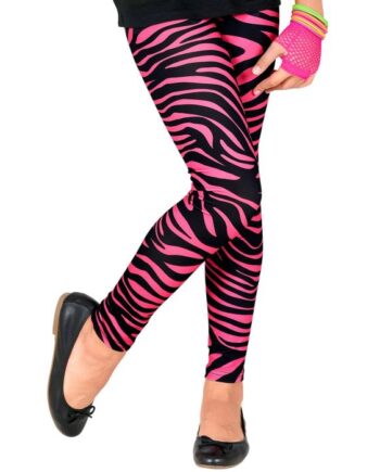 Neon Pink Zebra Leggings til Festlige Begivenheder