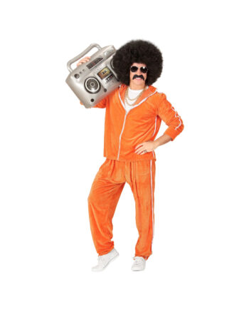 Orange Retro Joggingkostume til 80'er Fest – Dans med Stil!