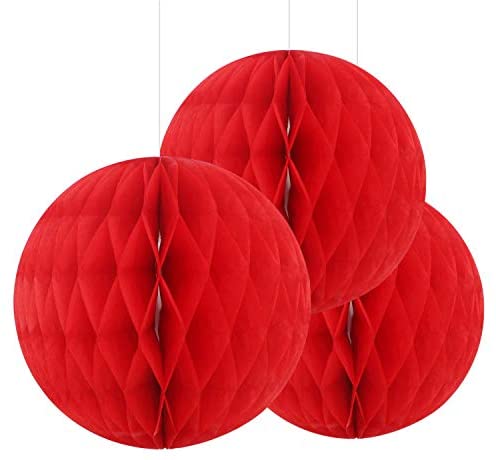 Rød Honeycomb Dekoration 10 cm til Festlige Begivenheder