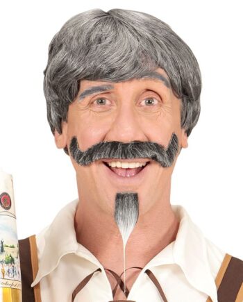 Grå Tyroler Paryk med Skæg til Festlige Begivenheder