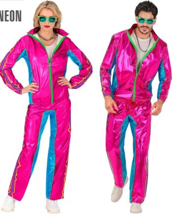 Lyserød Retro Disco Træningsdragt til Festlige Begivenheder