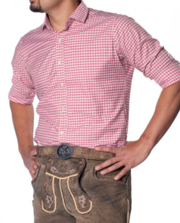 Lyserød Tyroler Skjorte til Festlige Anledninger!