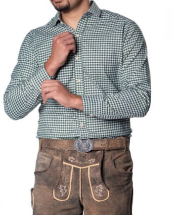 Grøn Tyroler Skjorte til Festlige Anledninger – Traditionelt Design