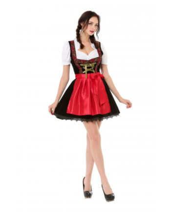 Tyrolerkjole Letitia i Rød – Perfekt til festlige anledninger!