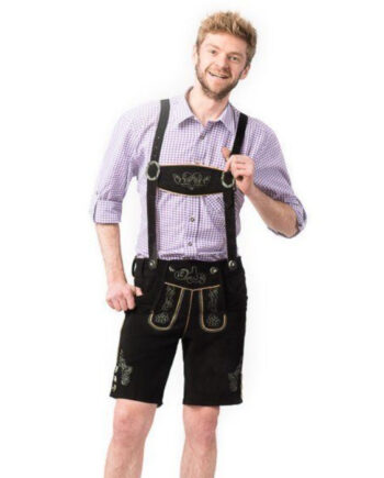 Korte Lederhosen Bukser i Sort – Ideelle til Festlige Anledninger!