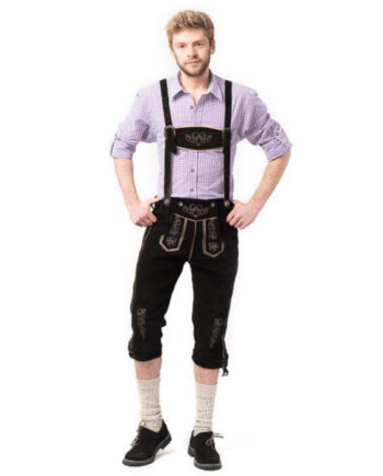 Tyroler Lederhosen Bukser Peter Lang – Sort Festfavorit!