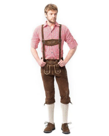Tyroler Lederhosen Rudi Lang – Mørkebrun Festlook!