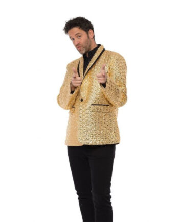 Elegant Guld Blazer til Mænd – Ideel til Festlige Lejligheder!