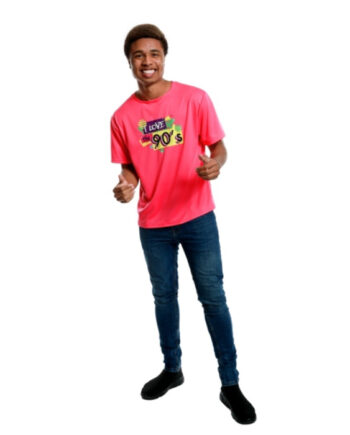 Lyserød T-shirt med "Jeg Elsker 90'erne" - Retro Hyldest!