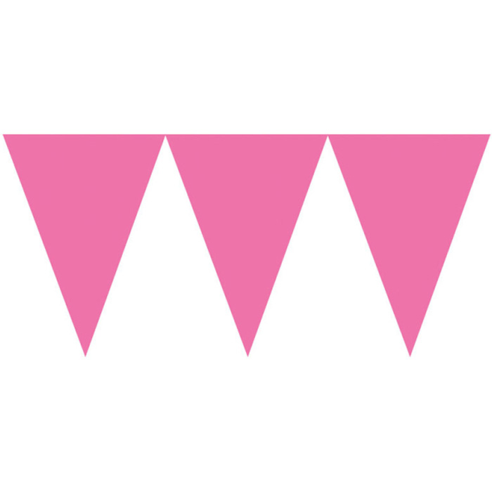 Lyserød Plastik Flagguirlande – Festlig Dekoration 4,5m!