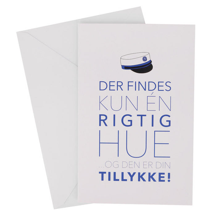 Blå Studenterkort med Kuvert til Fejring af Dimission