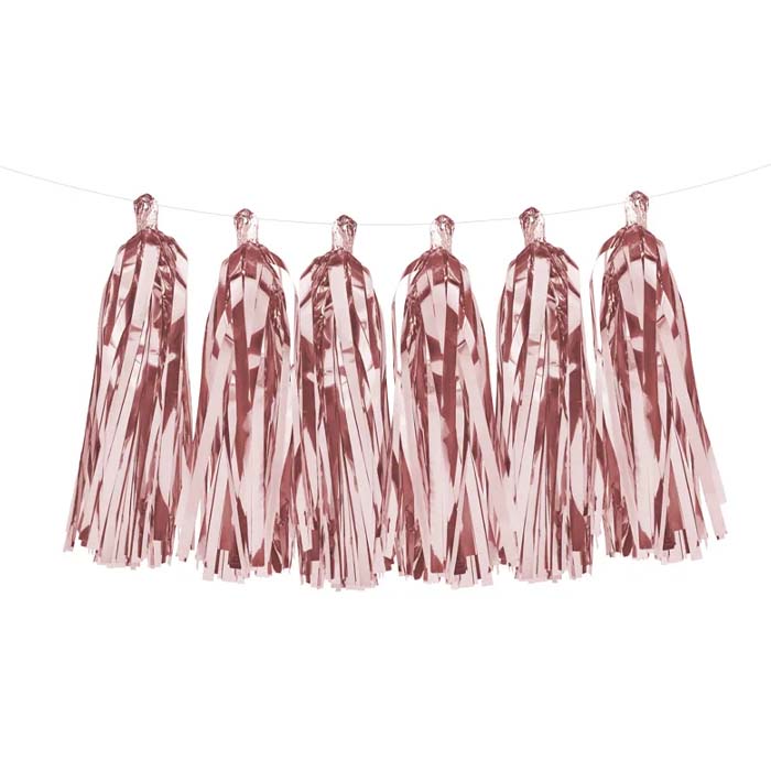 Elegant Rose Gold Guirlande – 2 Meter Festpynt Tilbud