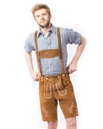 Lysebrune Lederhosen til Oktoberfest - Festlig Elegance!