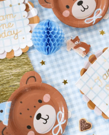 Teddybjørn Paptallerkner – 6 stk. til Børnefester!