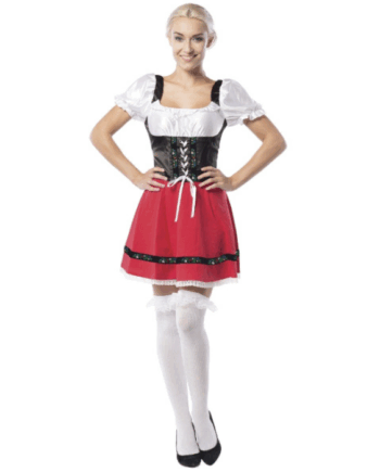 Festlig Rød Dirndl Kjole Martina til Traditionelle Fester