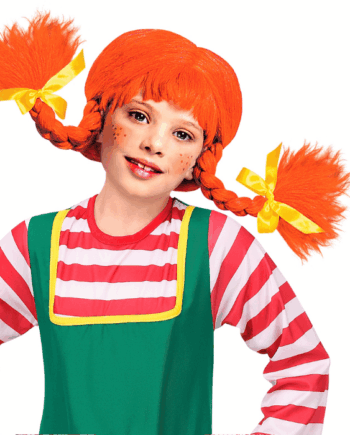 Festlig Orange Fletningsparyk til Børn – Udsalg!