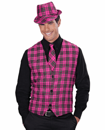 Lyserød Ternet Vest – Fantastisk tilbud til festlige lejligheder!