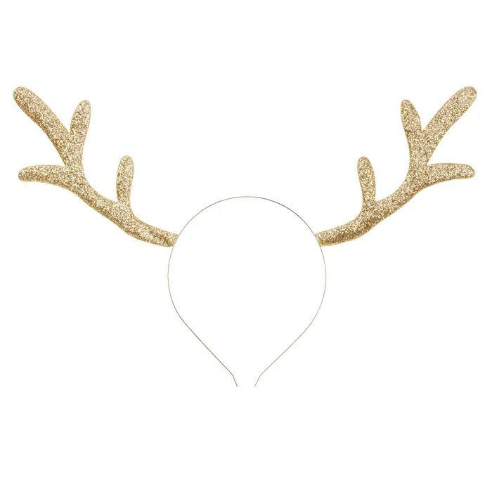 Guld Rensdyr Gevir Hårbånd til Julefest og Fejring