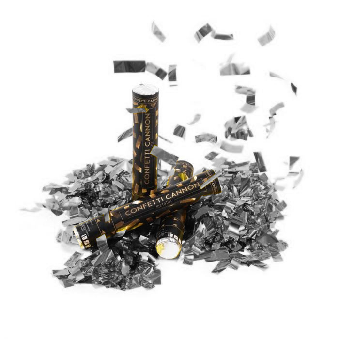 Sølv Konfettirør 40 cm – Gør Din Fest Uforglemmelig!