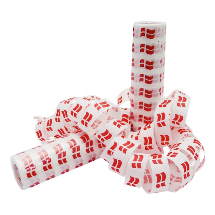 Dannebrog Serpentiner 4 m – Dansk Festlig Dekoration