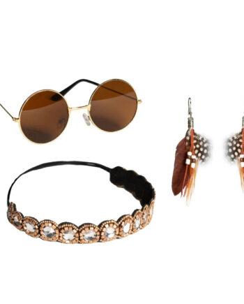 Hippie Festival Sæt med Pandebånd og Solbriller - Unik Stil