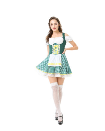 Elegant Grøn Festkjole til Oktoberfest – Fejr med Stil!