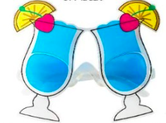 Festlige blå solbriller til sommerens fester!