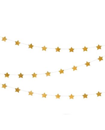 Guld Stjerne Guirlande – Elegant Festpynt til Dine Fejringer