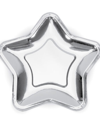 Sølv Stjerne Paptallerkener – Elegant Festtilbehør Tilbud