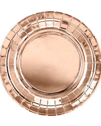 Runde paptallerkener i rose gold til festlige lejligheder