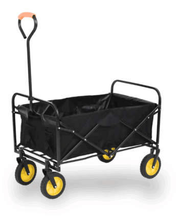 Sammenfoldelig Sort Trækvogn – Praktisk Transportløsning