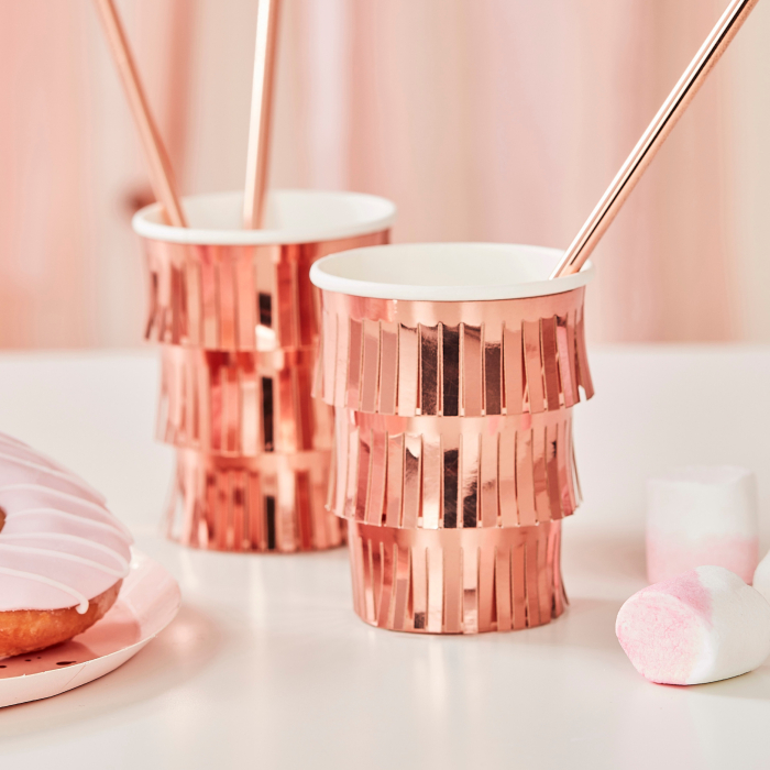 Frynsekrus i Rose Gold – 8 Stk. til Festlige Anledninger