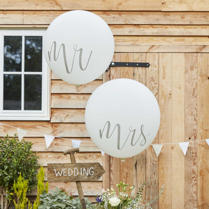 Stort Mr & Mrs Ballon Sæt til Bryllup – Uforglemmelig Dekor!