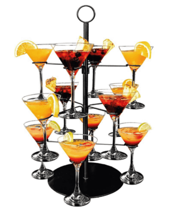 Cocktailtræ Til 12 Drinks Sort - 55,5 Cm -