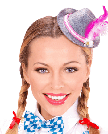 Pink/grå Mini Tyrolerhat -