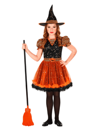 Orange Heks Kostume Til Børn -
