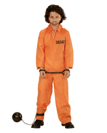 Fængselsdragt Kostume Orange Til Børn -