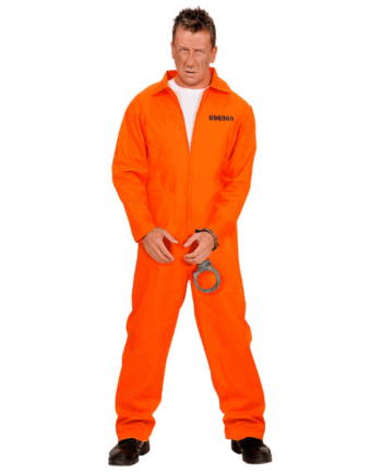 Fængselsdragt Kostume Orange Inkl. Håndjern -